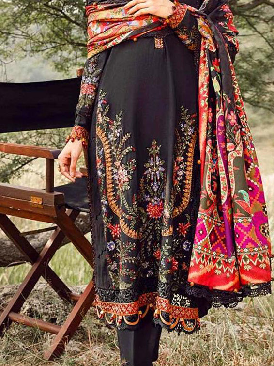 Maria B. Embroidered Lawn Unstitched 3 Pcs Suit For Women-BE3134/BR15032