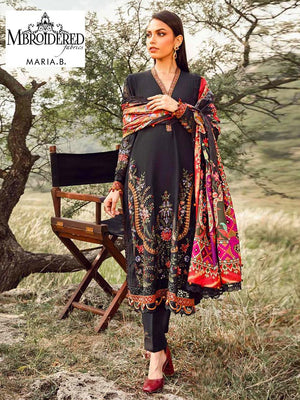 Maria B. Embroidered Lawn Unstitched 3 Pcs Suit For Women-BE3134/BR15032