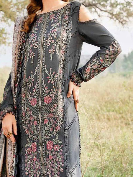 Maria B. Embroidered Lawn Unstitched 3 Pcs Suit For Women-BE3134/BR15034