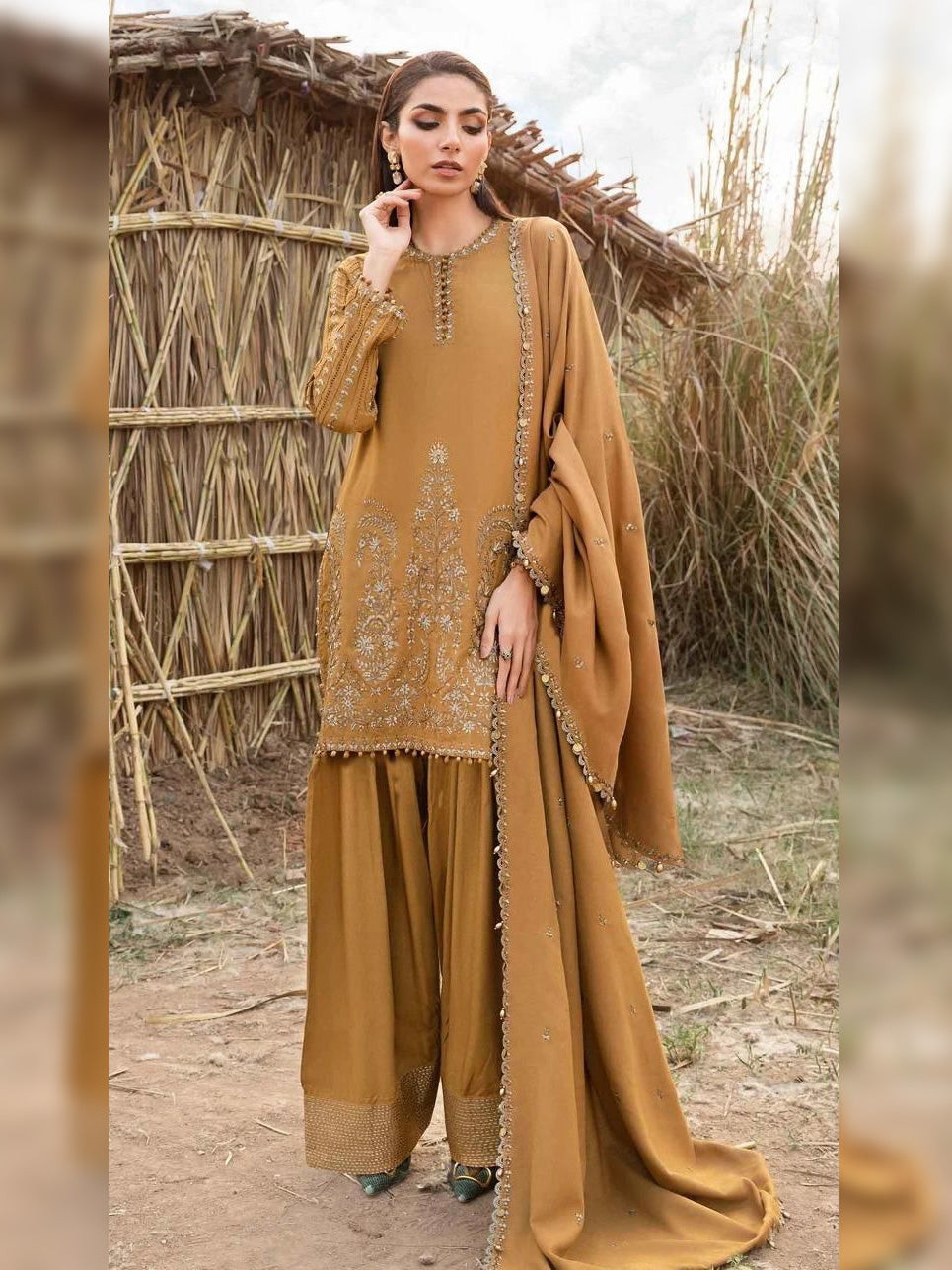 Maria B. Embroidered Lawn Unstitched 3 Pcs Suit For Women-BE3152/BR15052