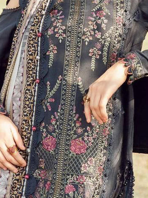 Maria B. Embroidered Lawn Unstitched 3 Pcs Suit For Women-BE3156/BR15056