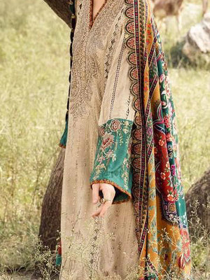 Maria B. Embroidered Lawn Unstitched 3 Pcs Suit For Women-BE3158/BR15058