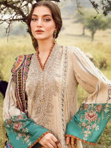 Maria B. Embroidered Lawn Unstitched 3 Pcs Suit For Women-BE3158/BR15058