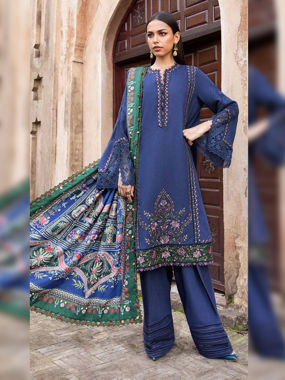 Maria B. Embroidered Lawn Unstitched 3 Pcs Suit For Women-BE3162/BR15062