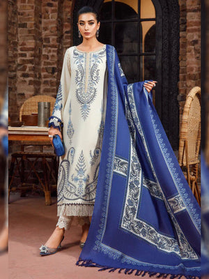 Maria B Dhanak with Printed Wool Shawl Unstitched 3 Pcs Suit For Women-BE2992/LV301