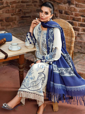 Maria B Dhanak with Printed Wool Shawl Unstitched 3 Pcs Suit For Women-BE2992/LV301