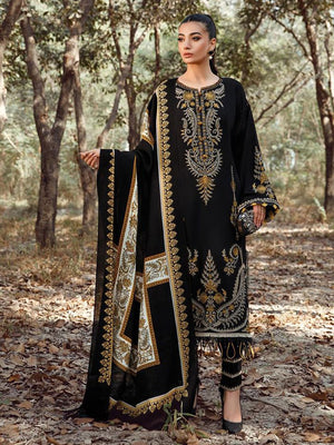 Maria B Dhanak with Printed Wool Shawl Unstitched 3 Pcs Suit For Women-BE2993/LV302