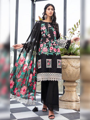 Maria B Linen with Organza Dupatta Unstitched 3 Pcs Suit For Women-BE2975/LV284