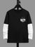 Maxx Crew Neck Long Sleeve Single Jersey Tee Shirt For Kids-Black & White-SP6389 BrandsEgo.Com