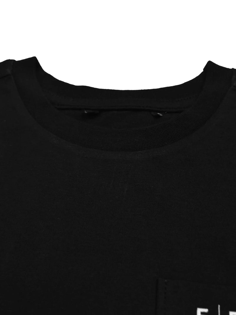Maxx Crew Neck Long Sleeve Single Jersey Tee Shirt For Kids-Black & White-SP207/RT2114