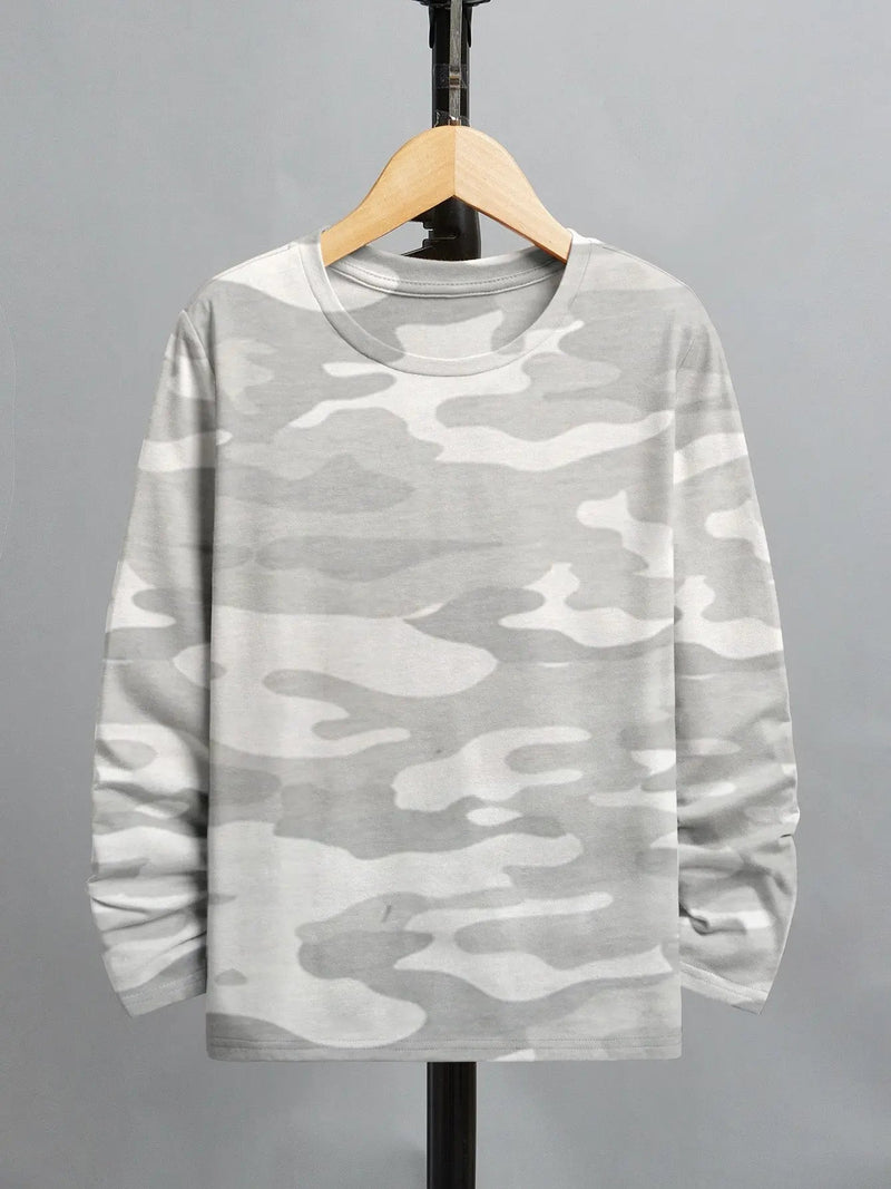 Maxx Crew Neck Long Sleeve Single Jersey Tee Shirt For Kids-Camouflage-SP211/RT2117
