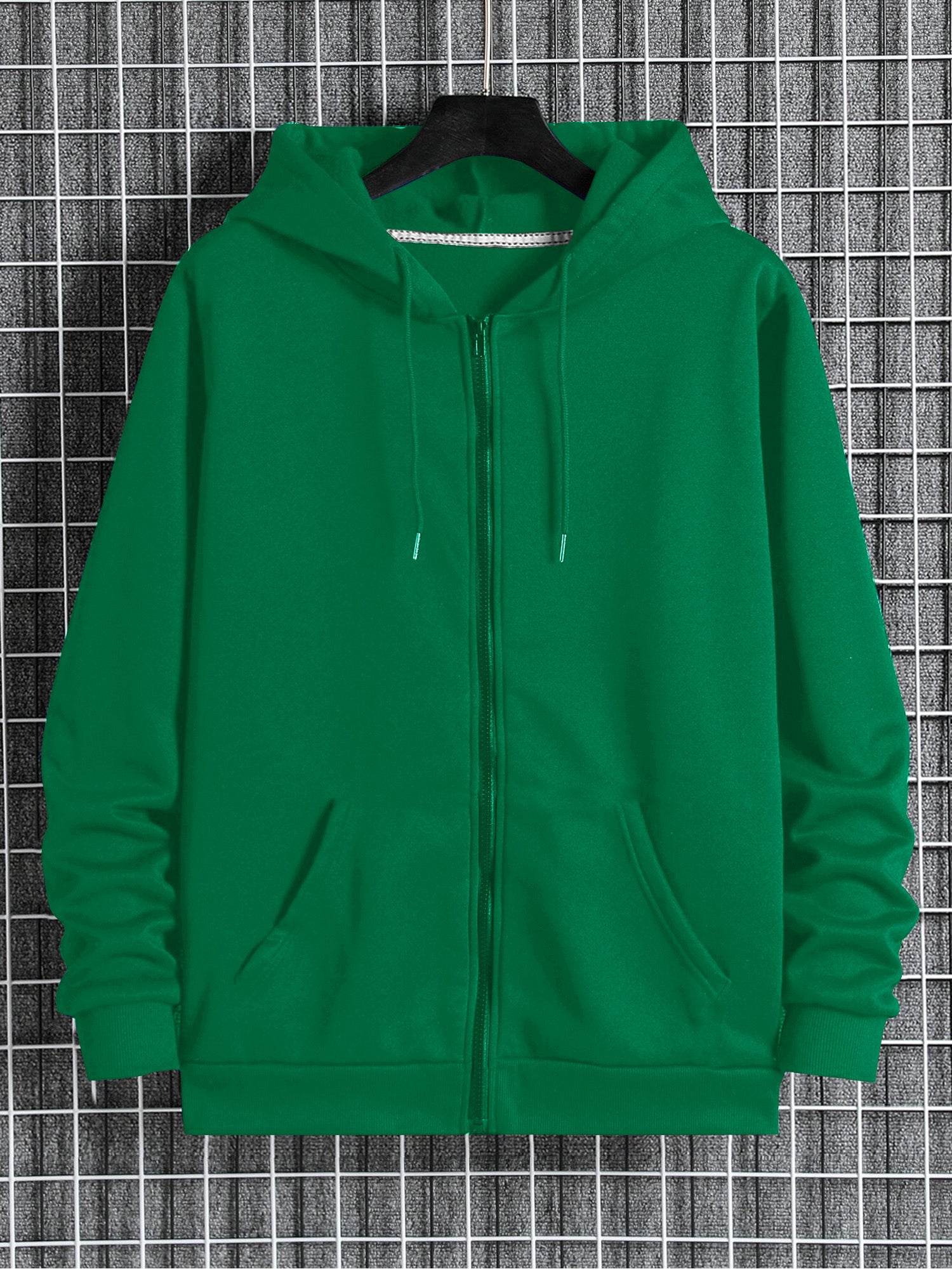 Nyc Polo Fleece Zipper Hoodie For Men-Green-SP1560