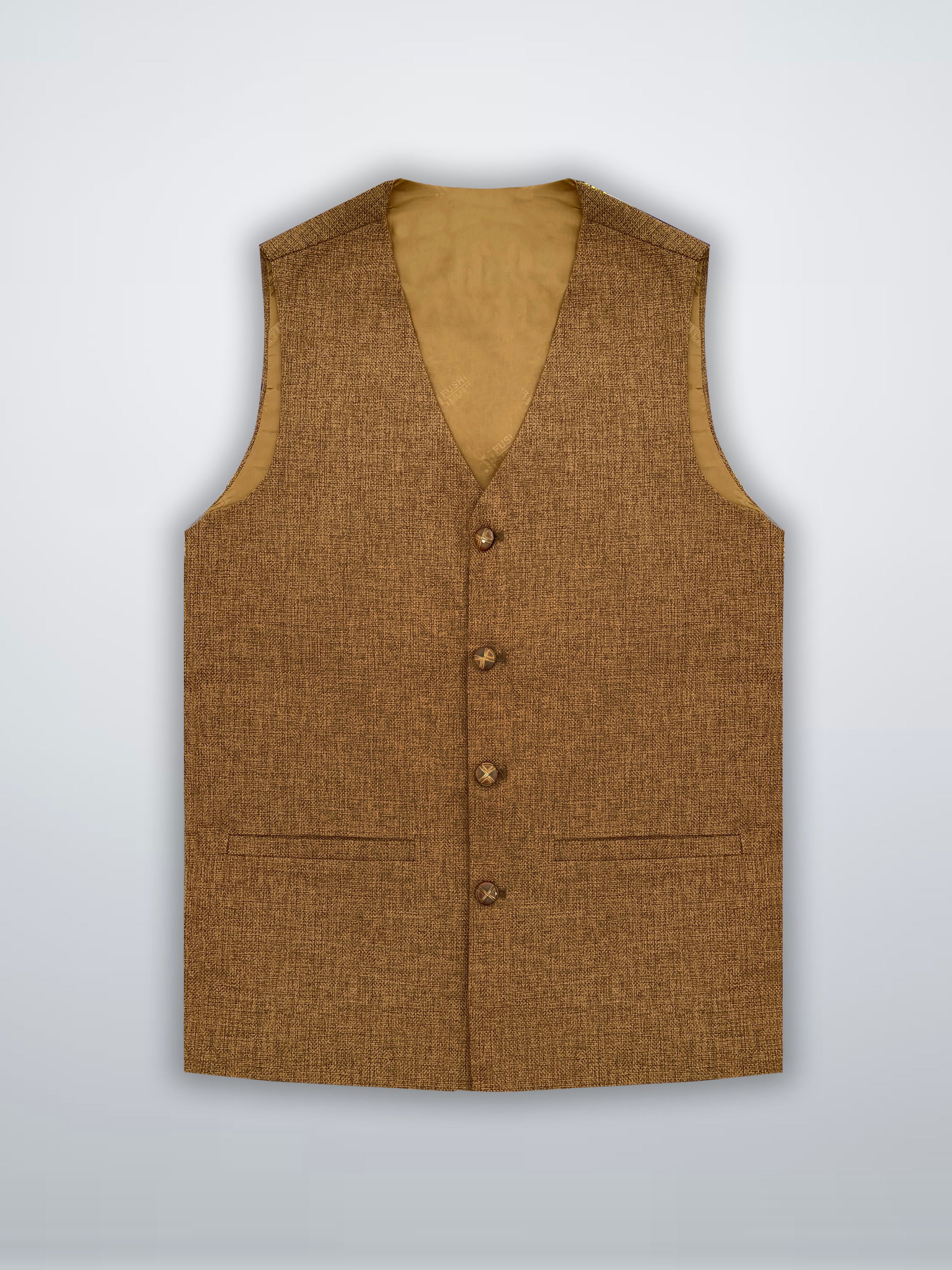 Men’s Premium Tweed Waistcoat Brown-WC07