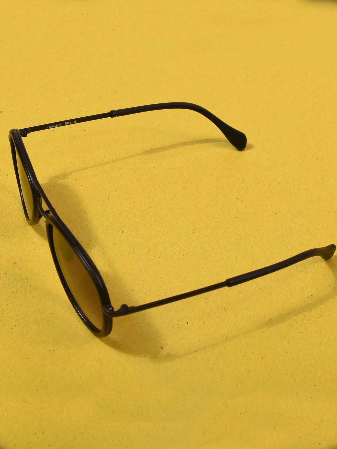 Marshall Mick L Black Leather Sun Glassses For Men-SP458