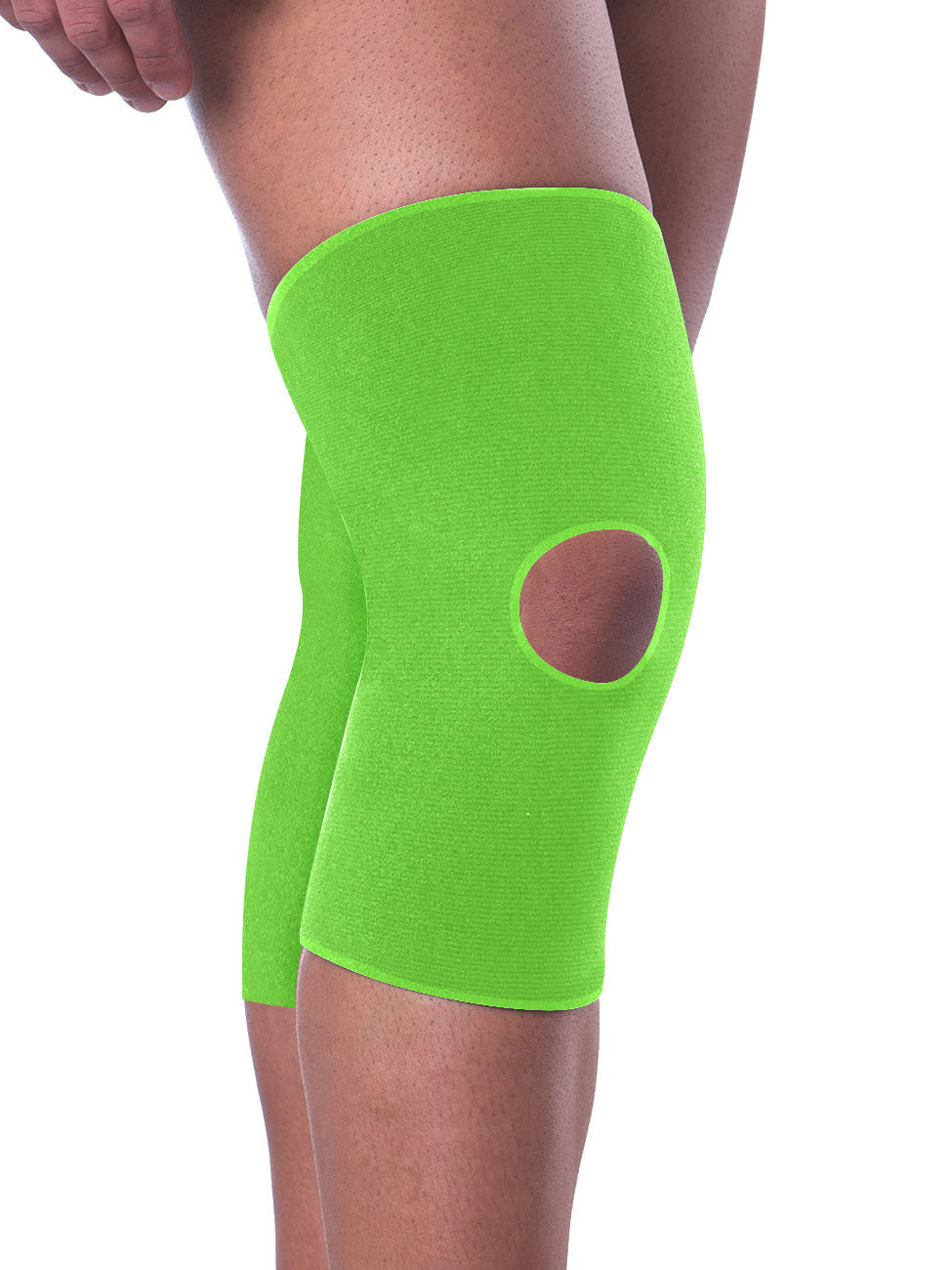 Mikasa Elastic Hole Knee Pads Pair-Flourscent Green-LV432