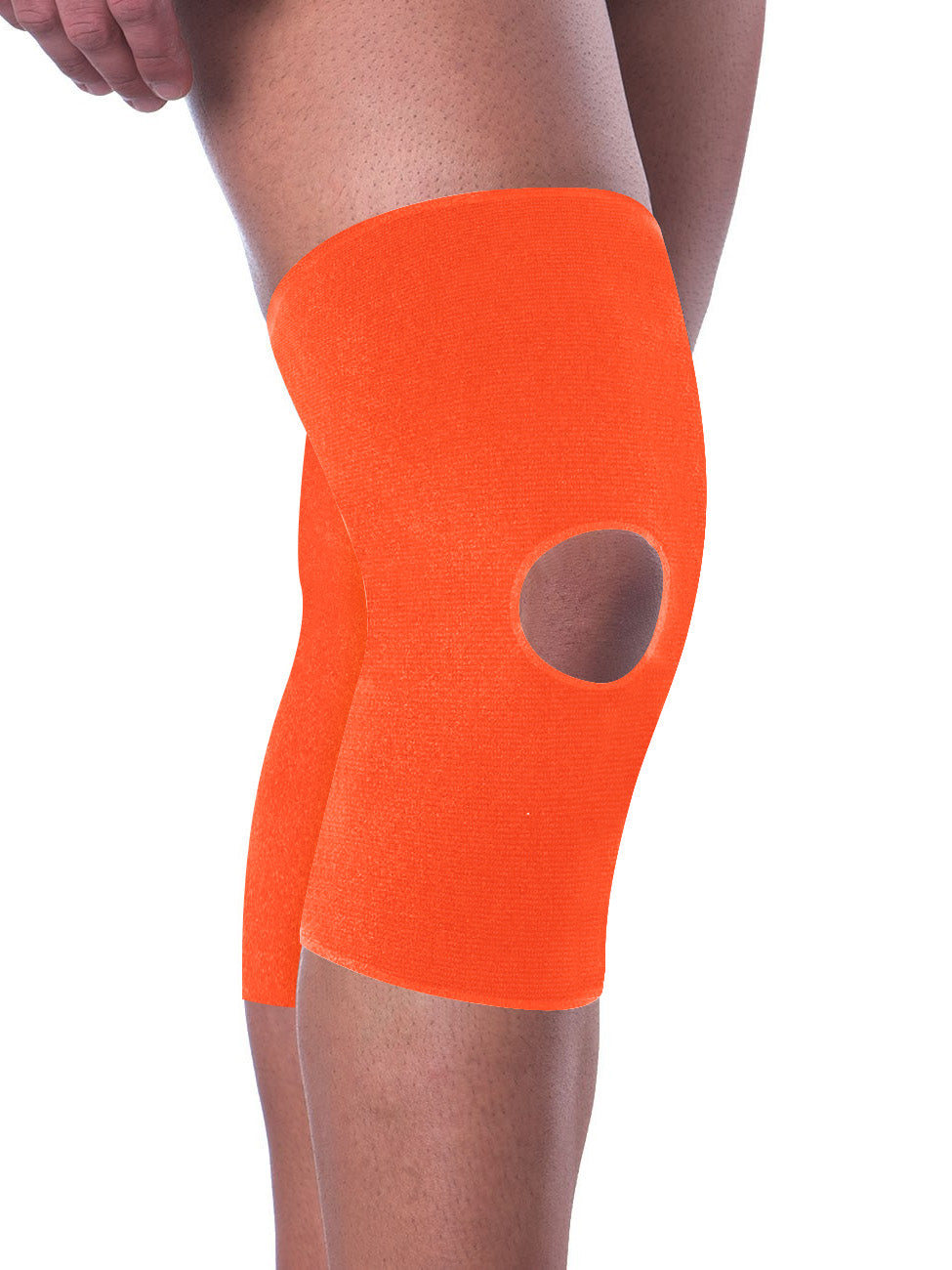 Mikasa Elastic Hole Knee Pads Pair-Flourscent Orange-LV503