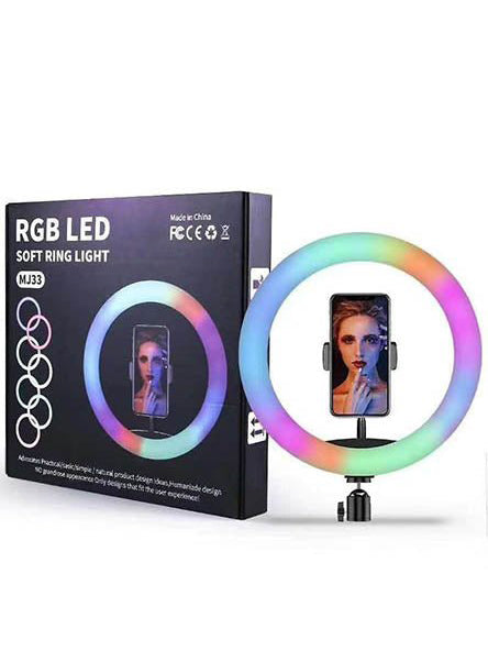 Mj33cm Rgb Led Studio Camera Ring Light Photography With Mobile Holder-BE1906/BR14057