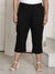 Moskau Cotton Denim Capri For Women-Black-BE1307