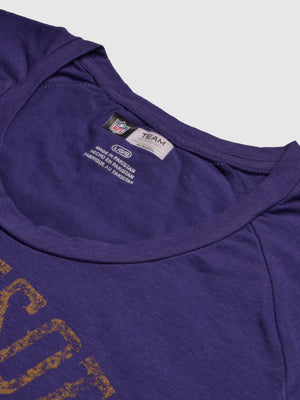 NFL Crew Neck Half Sleeve Tee Shirt For Women-Purple with Print-BE3138