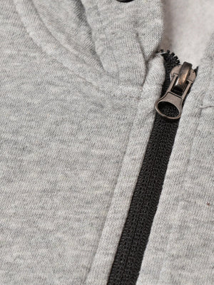 NK Terry Fleece Zipper Hoodie For Men-Grey Melange-SP187/RT2108