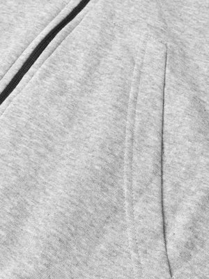 NK Fleece Zipper Hoodie For Men-Grey Melange-SP57