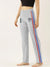 DK Terry Fleece Straight Fit Trouser For Ladies-Grey Melange With Stripes-SP841