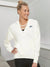 NK Terry Fleece Lace Up Hoodie For Ladies-Off White-BE192/BR990