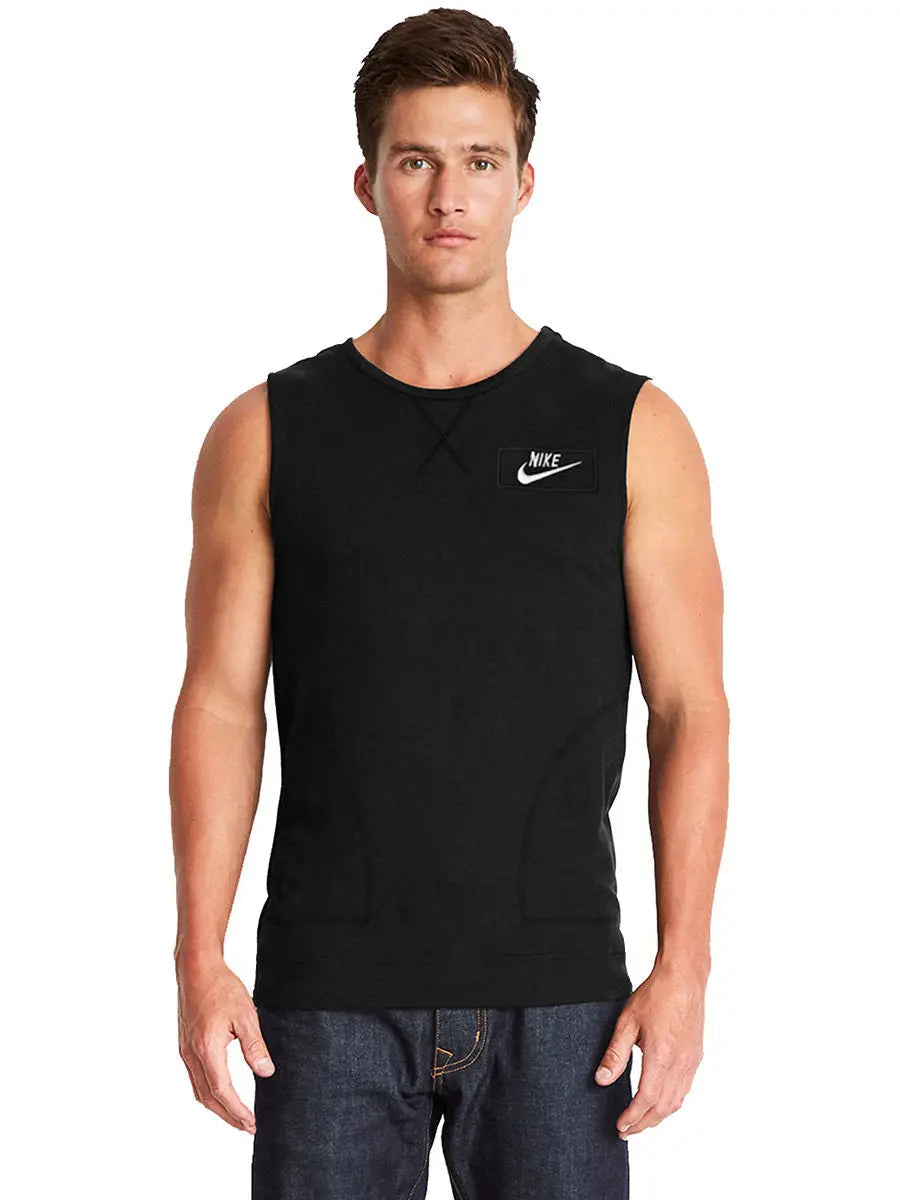 NK Terry Fleece Sleeveless Sweatshirt For Men Black-SP316/RT2131