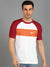 NK Crew Neck Single Jersey Tee Shirt For Men-White with Red & Orange Panel-BE1231
