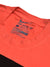 NK Crew Neck Sleeveless Tee Shirt For Men-Coral Orange with Grey Melange & Black Panel-BE1216