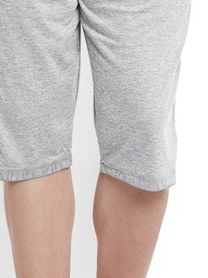 NK Fleece 3 Quarter Short For Men-Grey Melange-BE2805