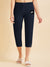 NK Fleece 3 Quarter Short For Women-Dark Navy-BE2800