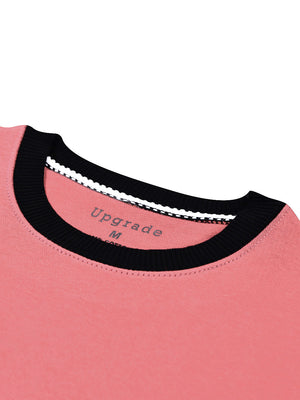 RBK Fleece Funky Style Sweatshirt For Me-Light Carrot Pink with Black-BE2526