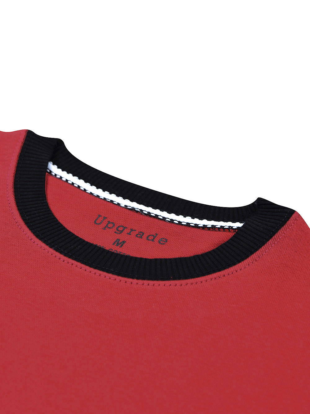 NK Fleece Funky Style Sweatshirt For Men-Coral Red with Black-BE2364