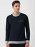 NK Fleece Funky Style Sweatshirt For Men-Dark Navy & Grey-BE2383