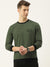 NK Fleece Funky Style Sweatshirt For Men-Fade Olive & Black-BE2380