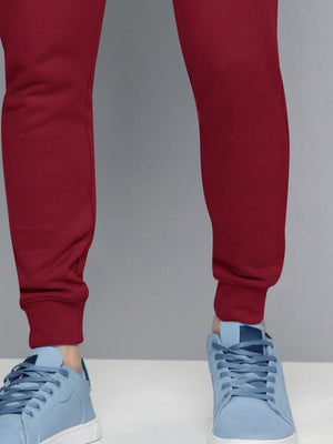 NK Fleece Jogger Sweatpant For Men-Dark Red-BE2701