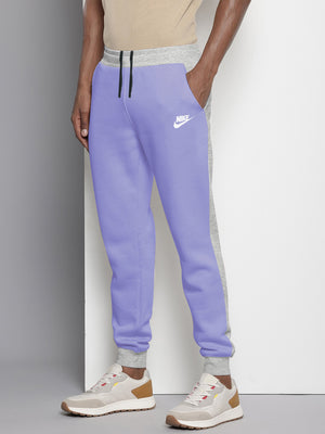 NK Fleece Jogger Sweatpant For Men-Light Purple with Grey Melange Panel-BE2604