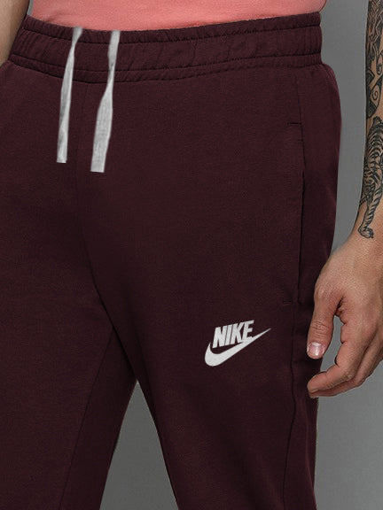 NK Fleece Jogger Sweatpant For Men-Maroon-BE2598