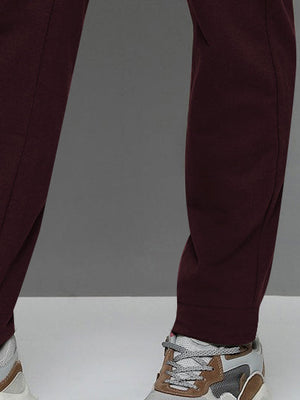 NK Fleece Jogger Sweatpant For Men-Maroon-BE2598