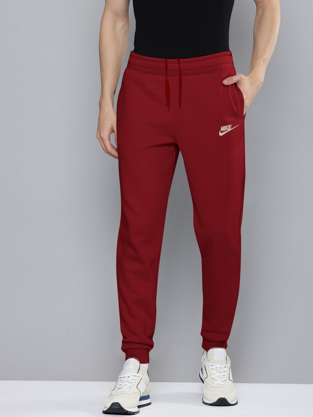 NK Fleece Jogger Sweatpant For Men-Red-BE2695