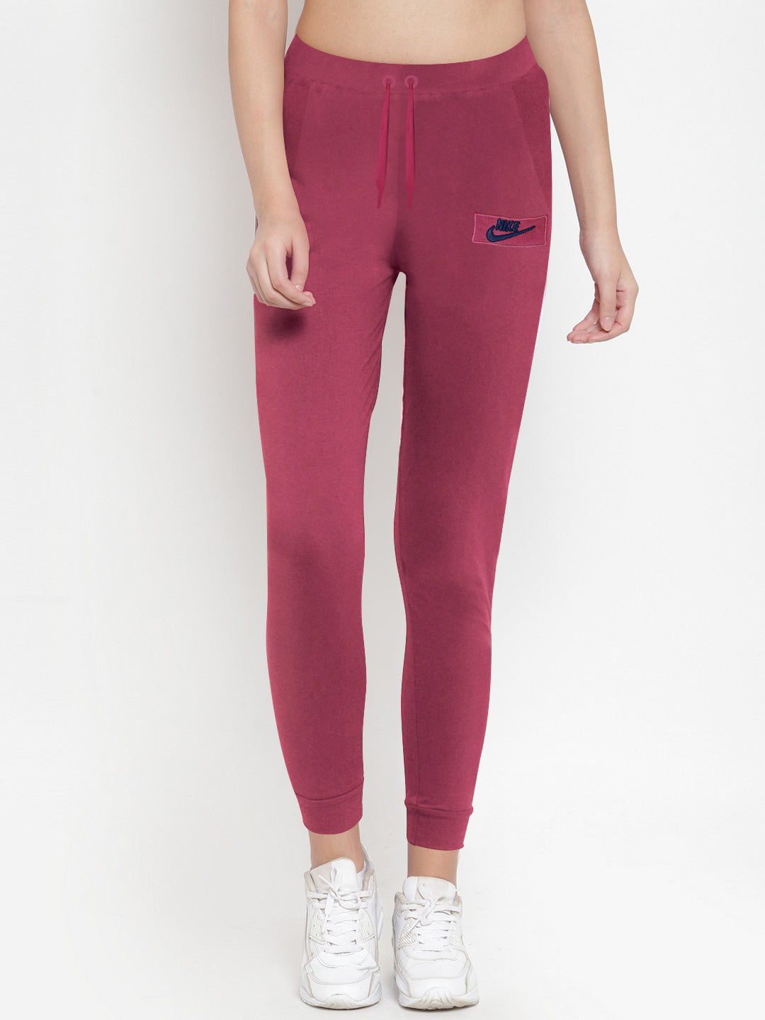 NK Fleece Jogger Trouser For Ladies-Coral Pink Melange-BE2808