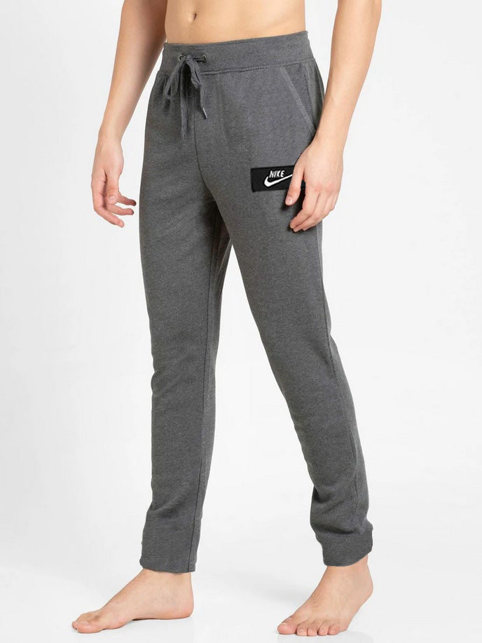 NK Fleece Regular Fit Trouser For Men-Charcoal Melange-BE2214