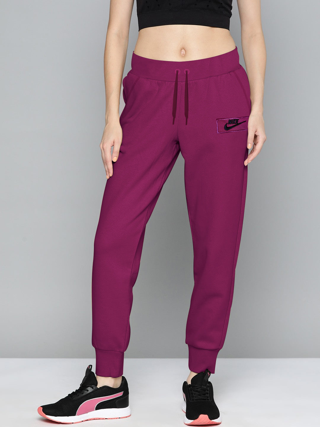 NK Fleece Slim Fit Trouser For Ladies-Magenta-BE2801