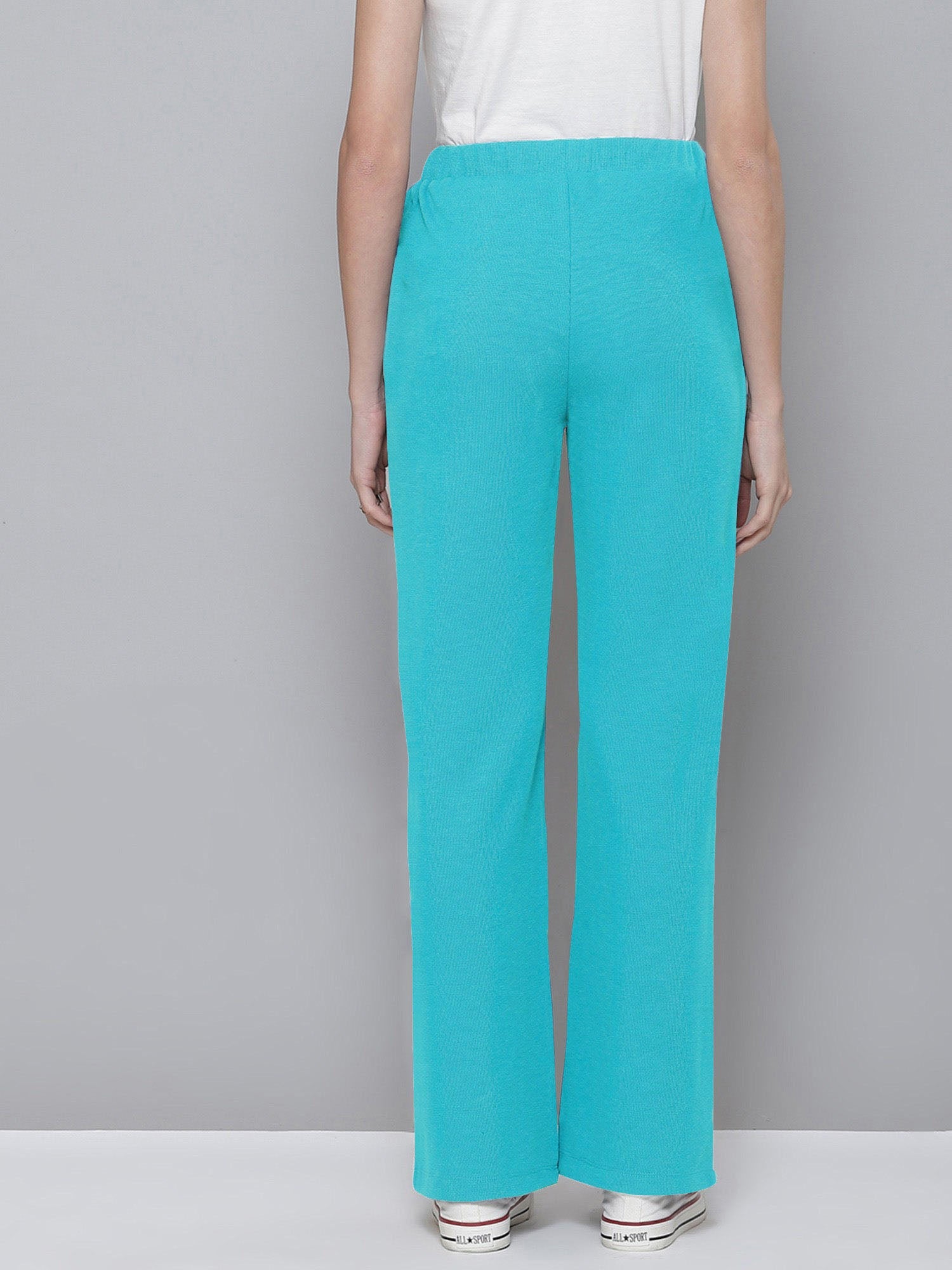 NK Fleece Straight Fit Trouser For Ladies-Sky Blue-BE2194