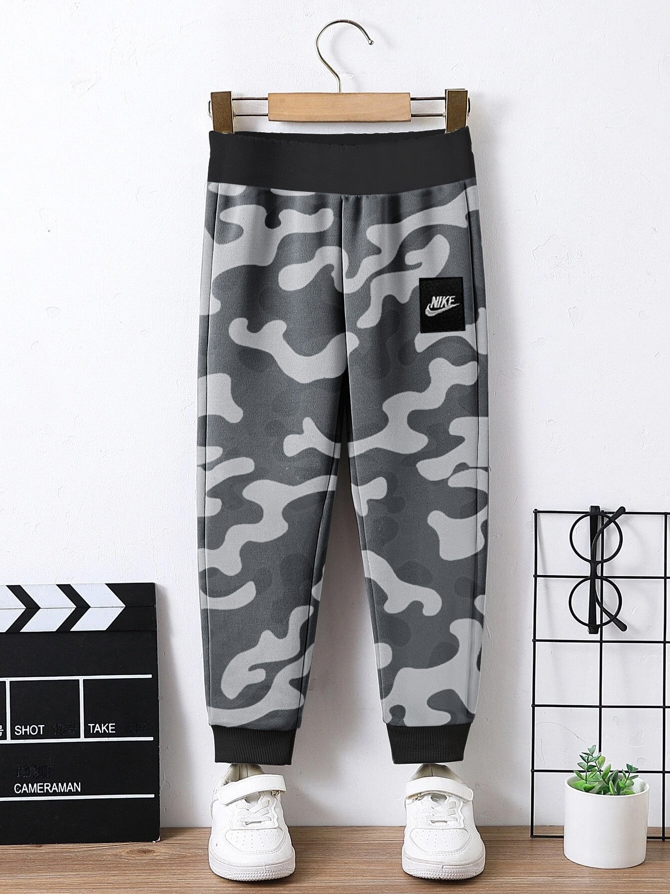 NK Fleece Sweatpants For Kids-Camouflage Print-BE2228