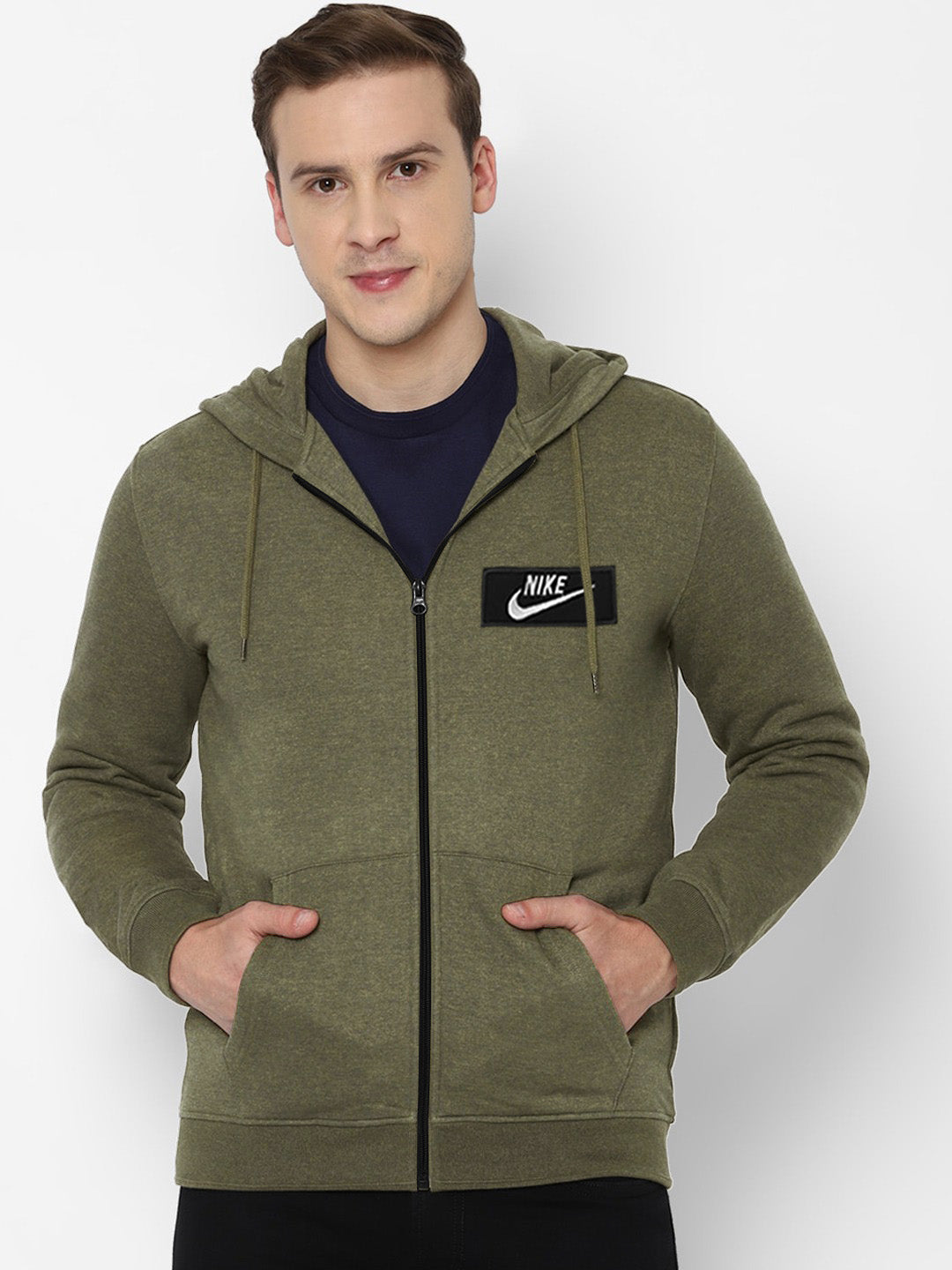 Men's olive clearance nike hoodie