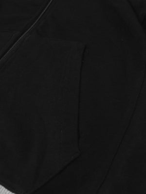 NK Heavy Jersey Zipper Hoodie For Men-Black & Grey-SP587