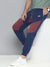 NK Terry Fleece Jogger Sweatpant For Men-Blue Melange with Brown Panel-BE2652