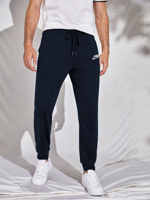 NK Terry Fleece Jogger Sweatpant For Men-Dark Navy-BE2571